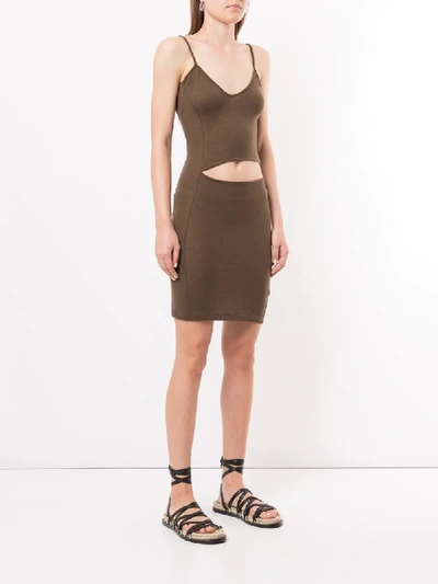 Shop Ann Demeulemeester Cut-out Detail Dress In Green