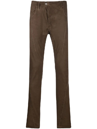 Shop Andrea Ya'aqov Mid-rise Slim Fit Trousers In Brown