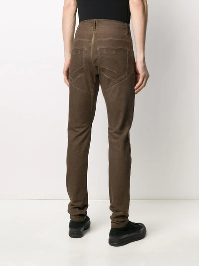 Shop Andrea Ya'aqov Mid-rise Slim Fit Trousers In Brown