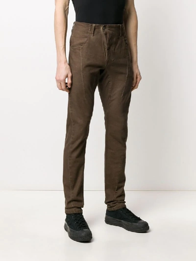Shop Andrea Ya'aqov Mid-rise Slim Fit Trousers In Brown