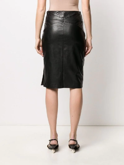 Shop Nude Faux-leather Pencil Skirt In Black
