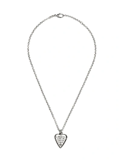 Shop Gucci Engraved Heart-shaped Necklace In 0811 Undefined