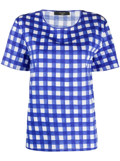 Shop Weekend Max Mara Checked T-shirt In Blue