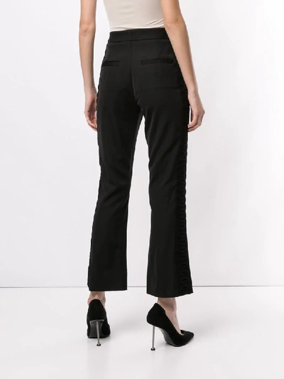 Olivia Palermo Cropped Flared Style Trousers In Black