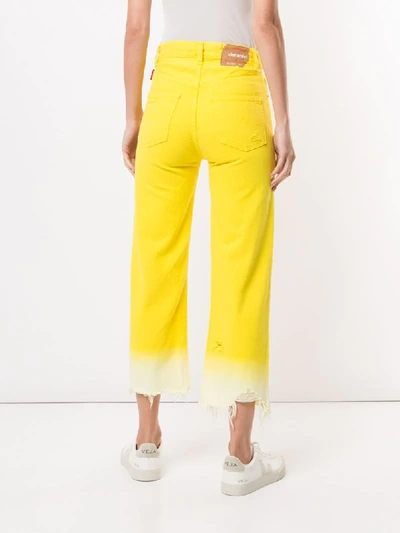Shop Denimist Destroyed Straight Jeans In Yellow