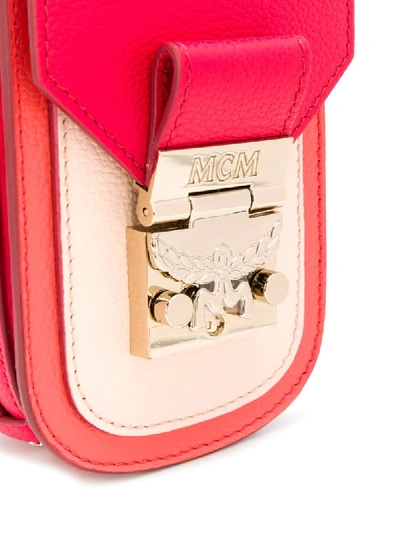 Shop Mcm Buckled Cross-body Bag In Red