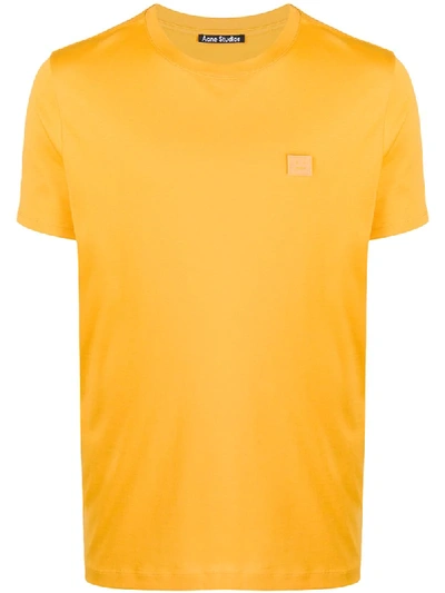 Shop Acne Studios Nash Face Short-sleeve T-shirt In Yellow