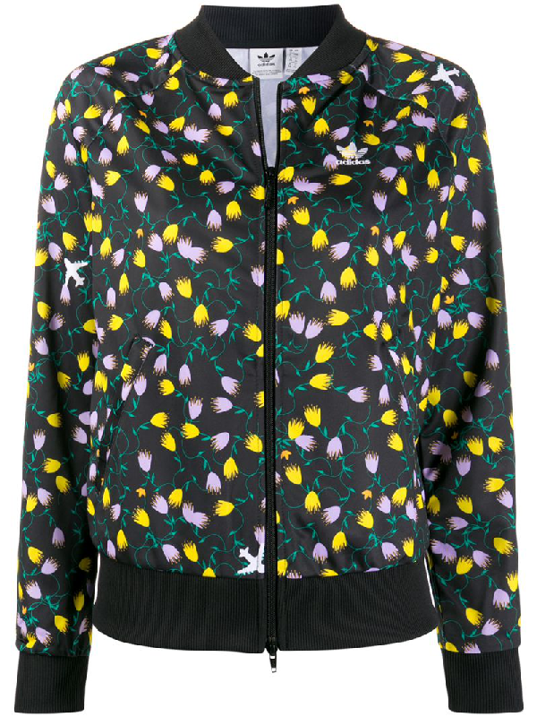 adidas black floral jacket
