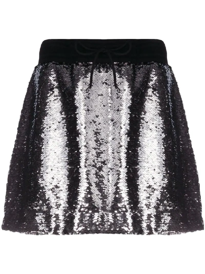 Shop Golden Goose Lilly Sequin-embellished Mini Skirt In Silver