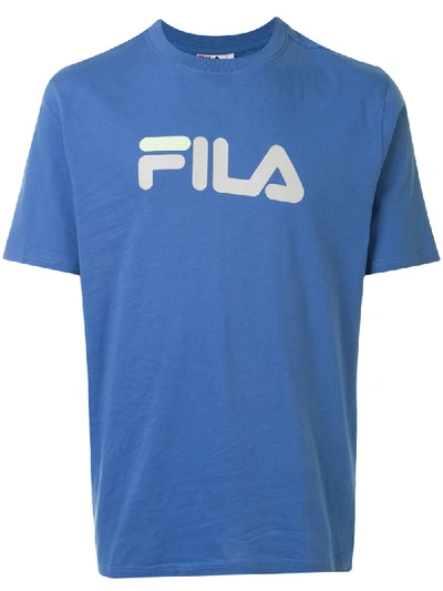 Shop Fila Logo-print Short Sleeved T-shirt In Blue