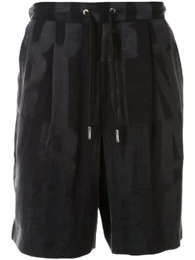 Shop Giorgio Armani Drawstring Branded Shorts In Blue