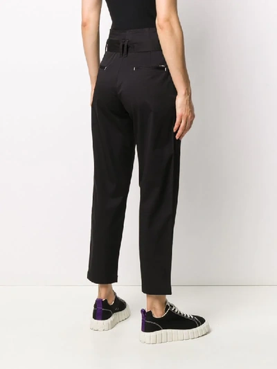 Shop Calvin Klein Tie Waist Trousers In Black