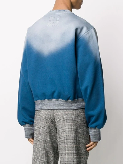 Shop Kenzo Faded-effect Long-sleeved Sweatshirt In Blue