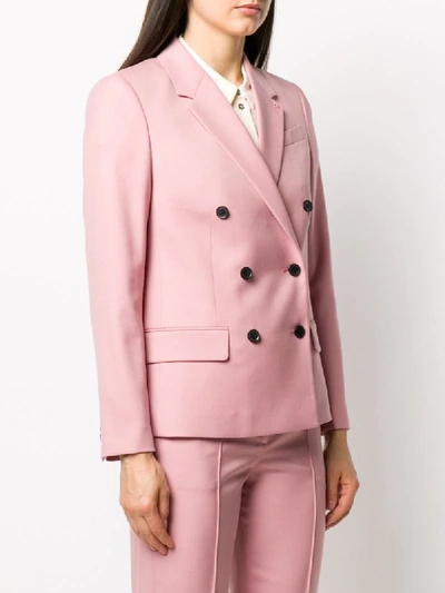 Shop Calvin Klein Double Breasted Blazer In Pink