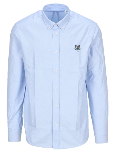 Shop Kenzo Tiger Casual Shirt In Light Blue