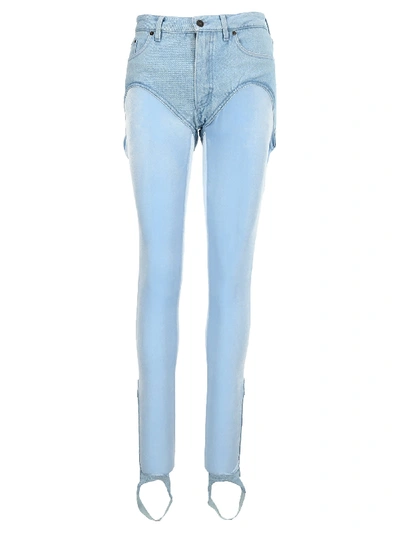 Shop Y/project Stirrup Pants In Light Blue