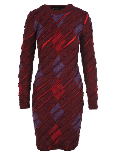 Shop Y/project Long Sleeves Knit Dress In Dark Red