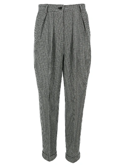 Shop Jw Anderson Houndstooth Carrot Trousers In Black White