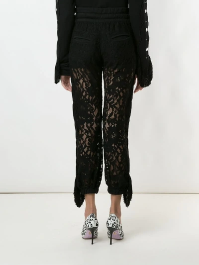 Shop Andrea Bogosian Romes Ab Lace-pattern Track Trousers In Black