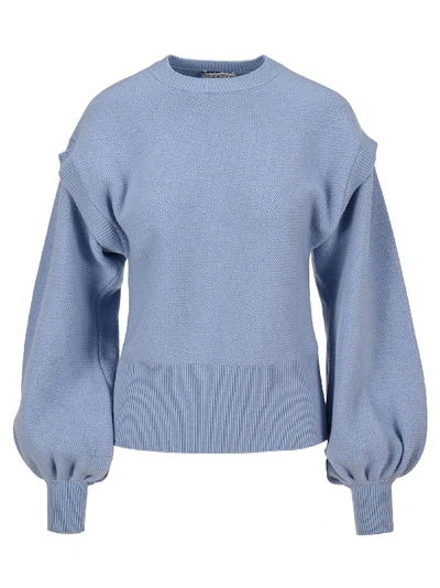 Shop Jw Anderson Puffed Sleeves Sweater In Powder Blue