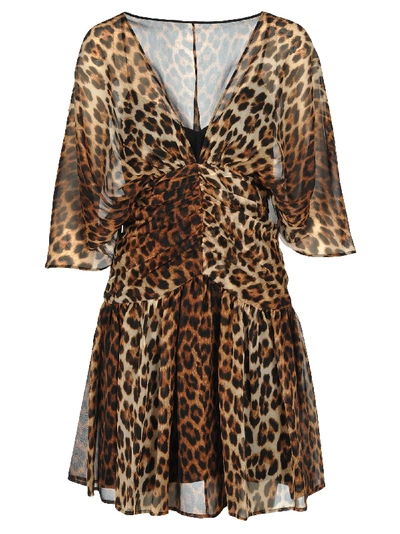 Shop N°21 N21 Leopard Print Silk Mini Dress