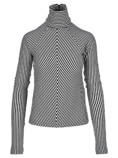 Shop Haider Ackermann Striped Turtleneck Sweater In White Black