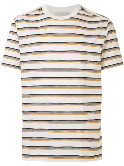 Shop Cerruti 1881 Striped Cotton T-shirt In White