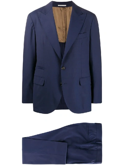 Shop Brunello Cucinelli Wool Two-piece Suit In Blue
