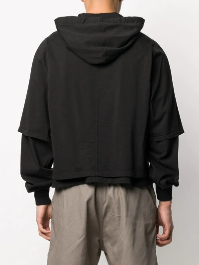 Shop Rick Owens Drkshdw Graphic Print Double-layered Hoodie In Black