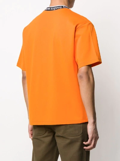 Acne Studios Logo Neck T-shirt Orange | ModeSens