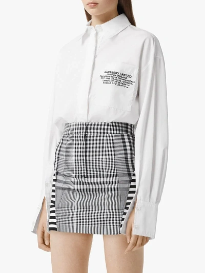 Shop Burberry Location Print Oversized Shirt In White