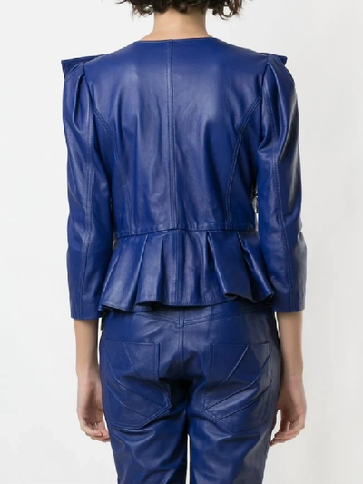 Shop Andrea Bogosian Bikerjacke Mit Schösschen In Blue