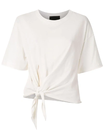 Shop Andrea Bogosian Rhone Tie-waist Cotton T-shirt In Neutrals