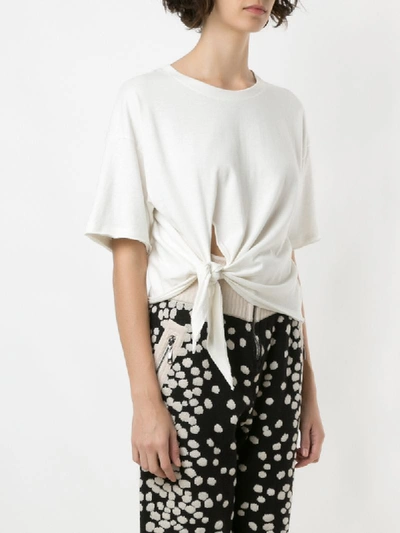 Shop Andrea Bogosian Rhone Tie-waist Cotton T-shirt In Neutrals