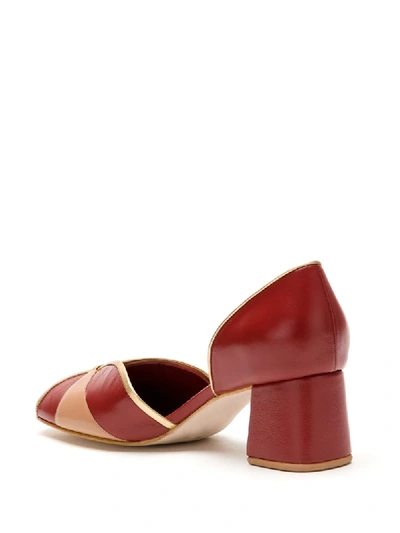 Sarah Chofakian Tracy Leather Pumps In Red