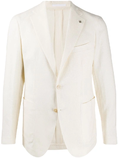 Shop Tagliatore Lightweight Buttoned Blazer In Neutrals