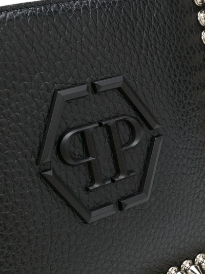 Shop Philipp Plein Studded Logo Crossbody Bag In Black