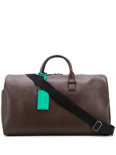 Shop Calvin Klein Tag Travel Bag In Brown