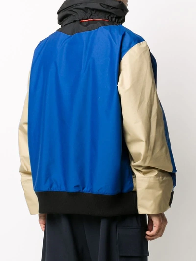 Shop Loewe Colour-block Hooded Jacket In Blue