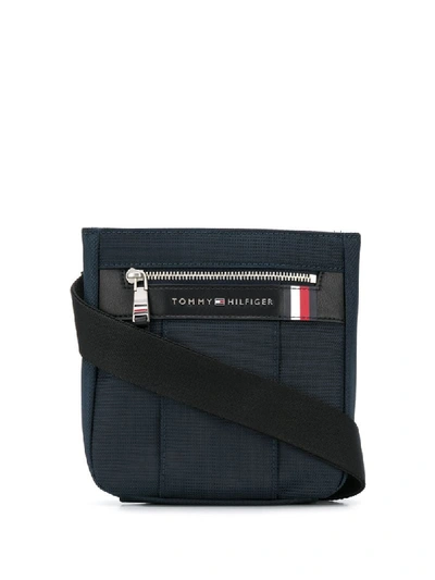 Shop Tommy Hilfiger Logo Plaque Messenger Bag In Blue