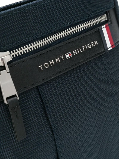 Shop Tommy Hilfiger Logo Plaque Messenger Bag In Blue