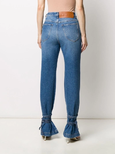 Shop Loewe Wrap-around Hem Jeans In Blue