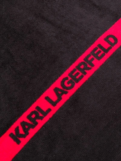 Shop Karl Lagerfeld K/ikonic Beach Towel In Black