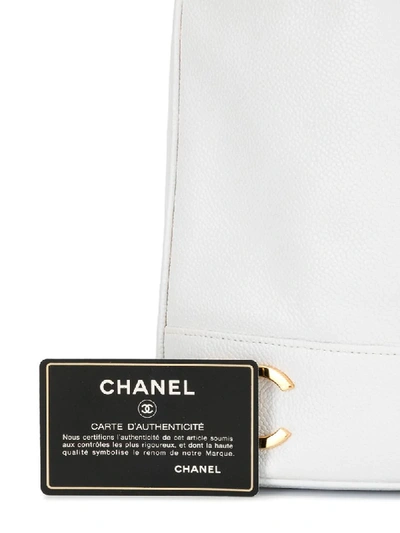 Pre-owned Chanel 1992 Triple Cc Backpack In White