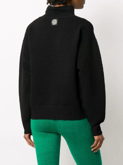 Shop Nagnata Ribbed Mock-neck Jumper In Black