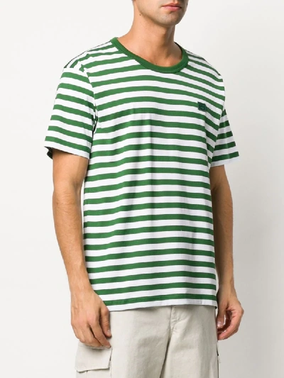 Shop Acne Studios Face Striped Short-sleeve T-shirt In Green