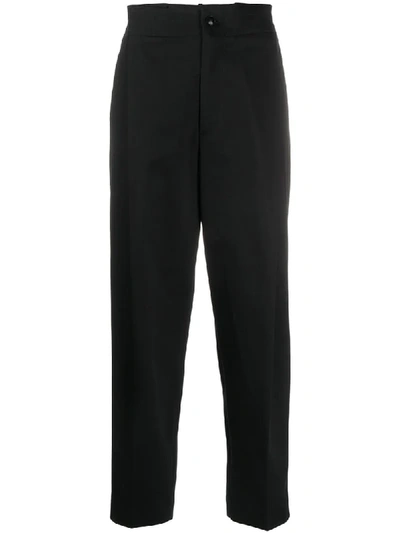 Shop Barena Venezia High-rise Straight-leg Trousers In Black