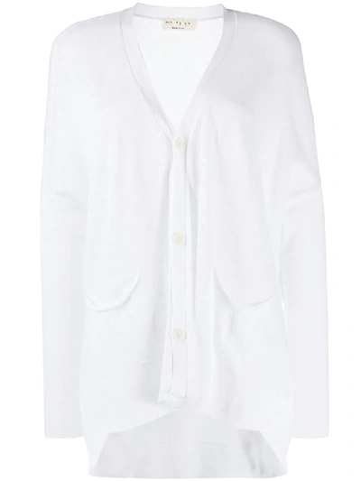 Shop Ma'ry'ya Fine Knit Cardigan In White