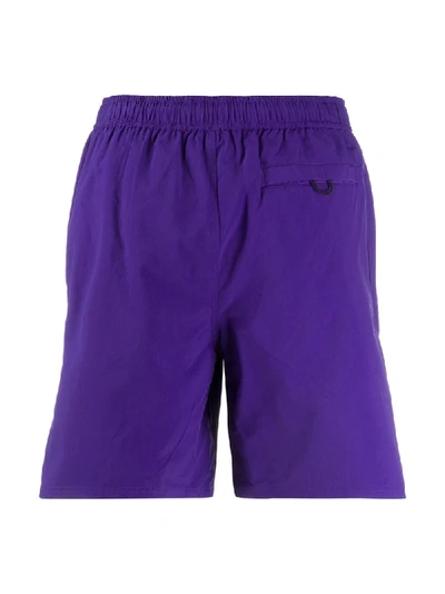 Shop Kenzo Printed Logo Swim Shorts In Purple