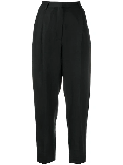 Shop Remain High-rise Pleated Trousers In Black